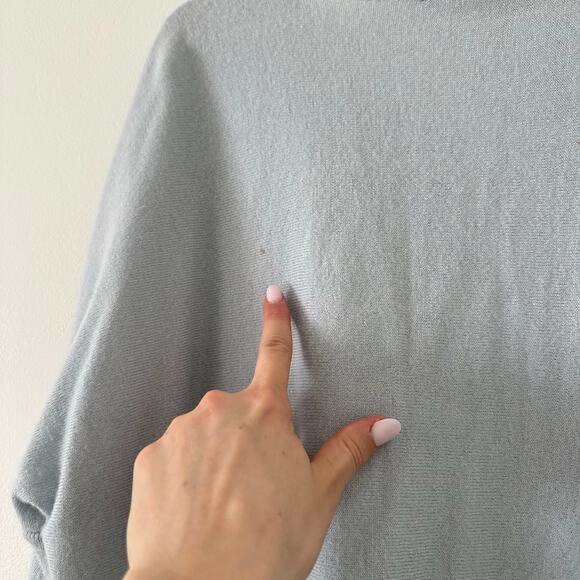 BCBGMAXAZRIA Merino Wool Blend Crew Neck Pullover Sweater Blue M - Picture 9 of 9
